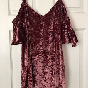 Velvet cold shoulder top